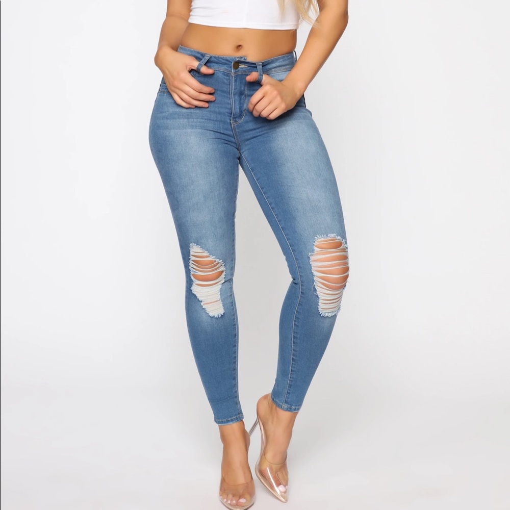 ❤️Fashion Nova❤️Story Of My Life High Rise Jeans- Medium Blue Wash | size 11|